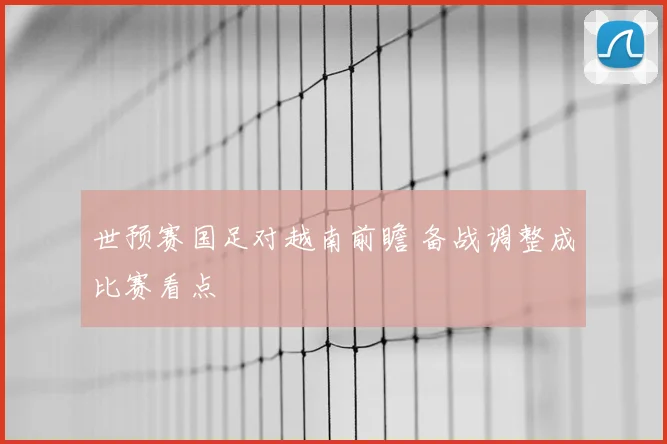 世预赛国足对越南前瞻 备战调整成比赛看点